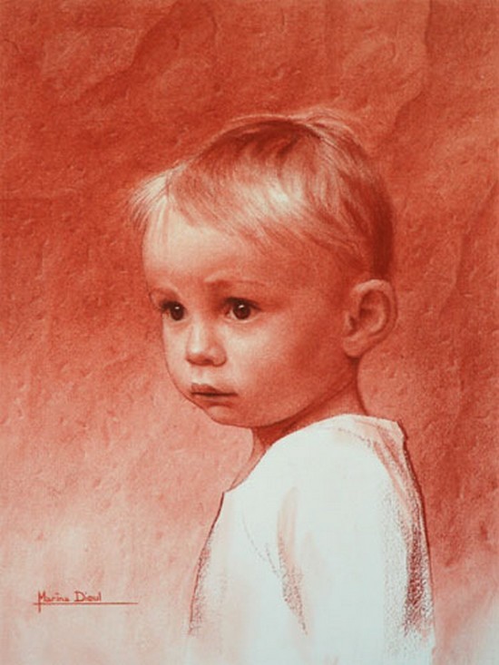 Enfant en peinture