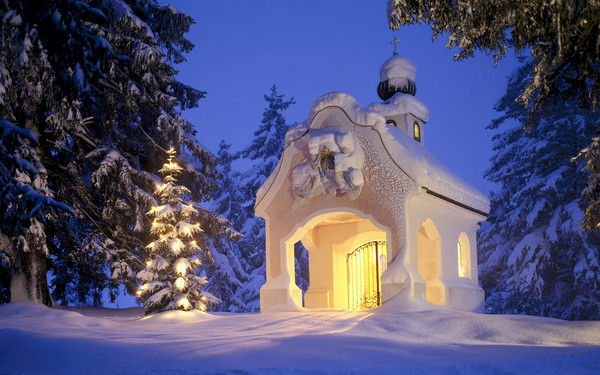 Paysage de neige en peinture