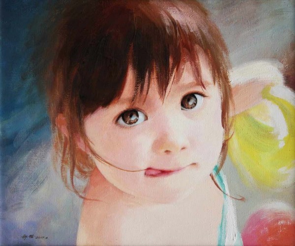 Enfant en peinture