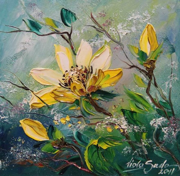 Fleurs en peinture