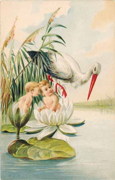 Illustration bébés d'antan