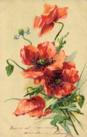 Carte ancienne ( Fleurs)