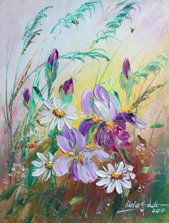 Fleurs en peinture