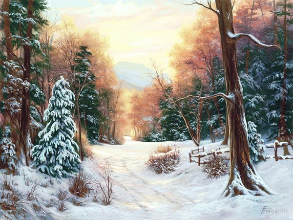 Paysage de neige de Egidio Antonaccio