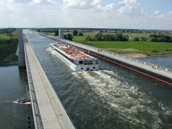 Le pont-canal de Magdebourg-Allemagne