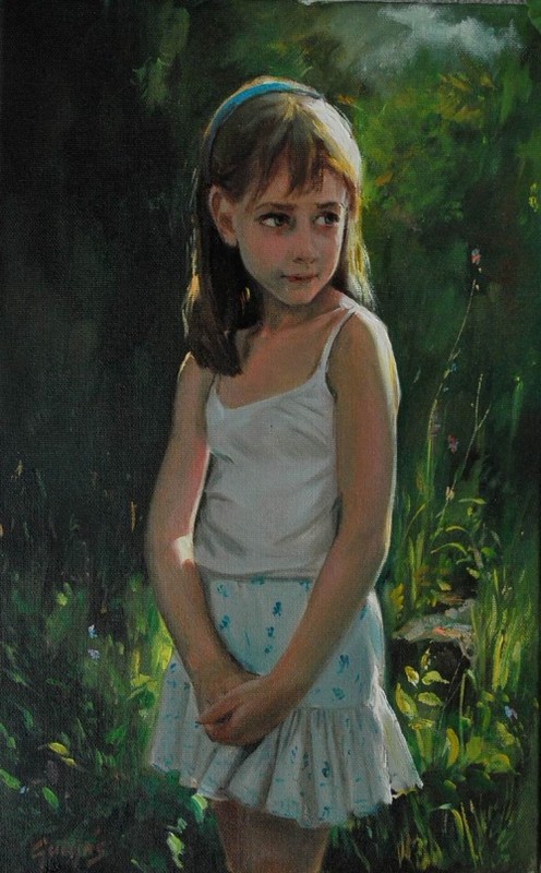 Enfant en peinture