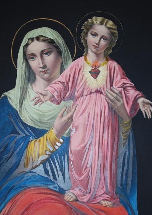 Image pieuse- La vierge Marie et l'enfant Jesus