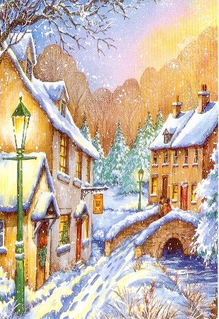 Paysage de neige en peinture