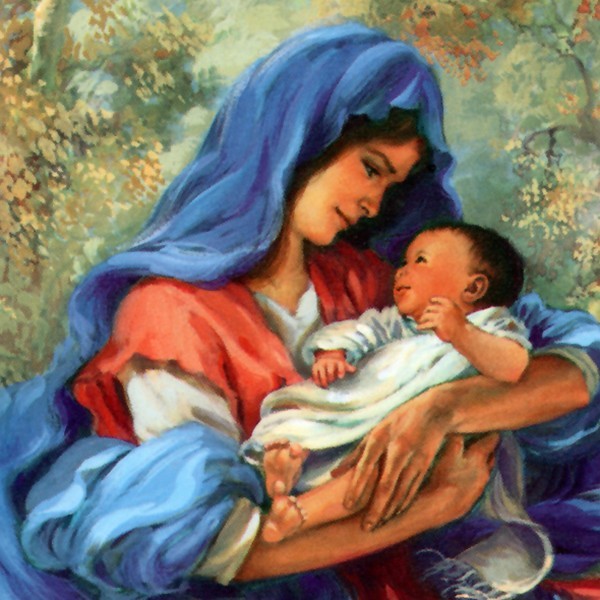 Image pieuse- Marie et l'enfant Jesus
