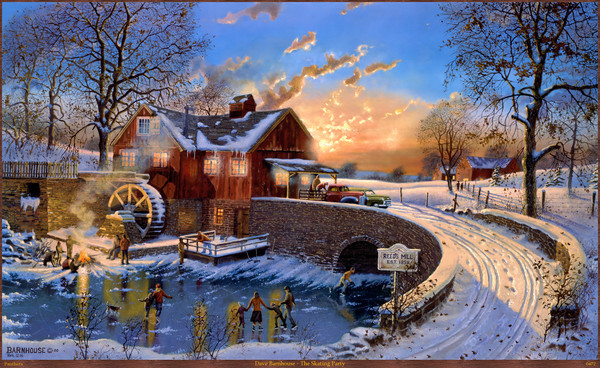 Paysage de neige en peinture