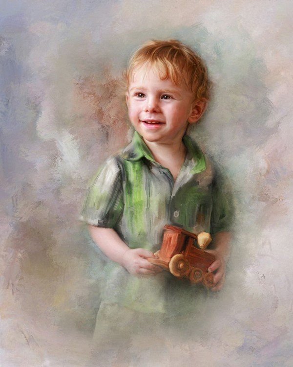 Enfant en peinture