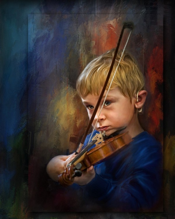 Enfant en peinture