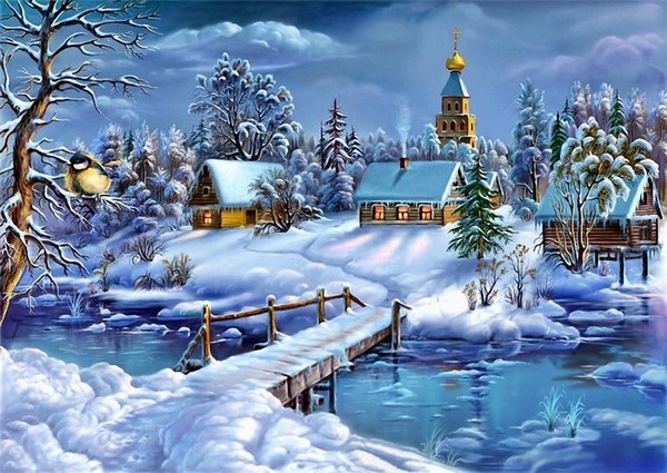 Paysage de neige -  Victor Cyganov