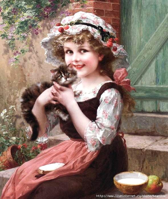 Image -La fillette et le chat