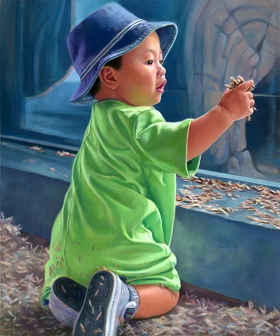 Enfant en peinture