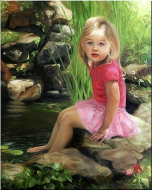 Enfant en peinture