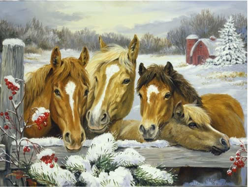 Chevaux l'hiver de Linda Picken