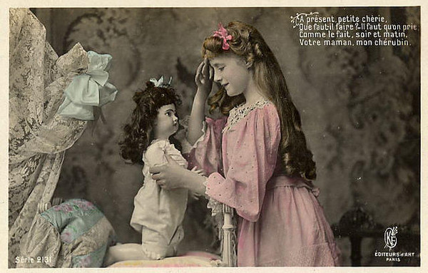 Carte victorienne enfants