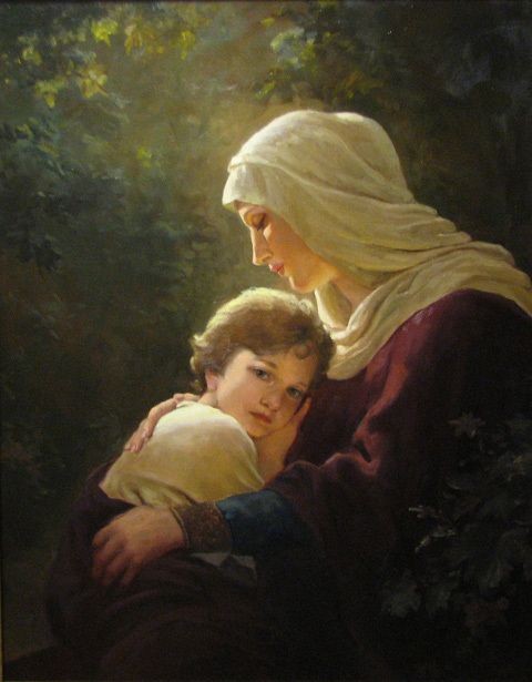  Image pieuses- La Vierge à l'enfant