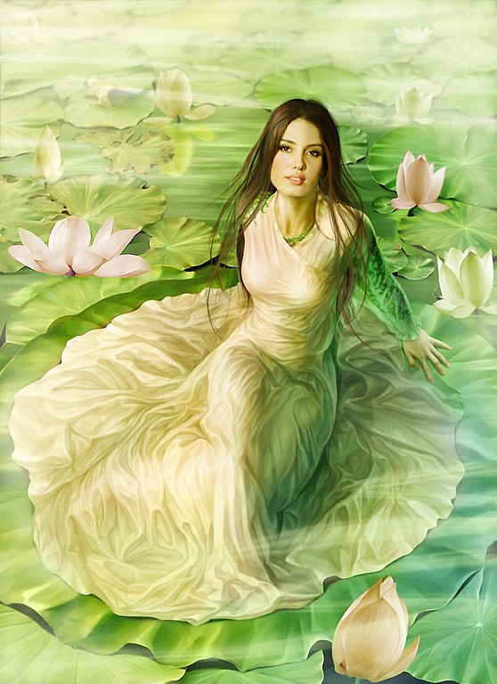 Peinture sur soie d' Annette Loginova 