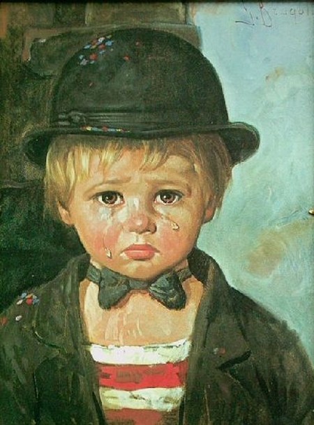 Peinture d'enfant en pleurs