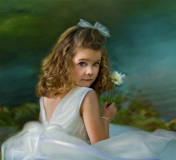 Enfant en peinture