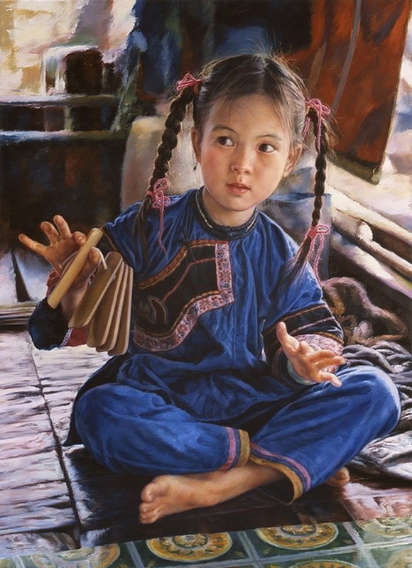 Enfant en peinture