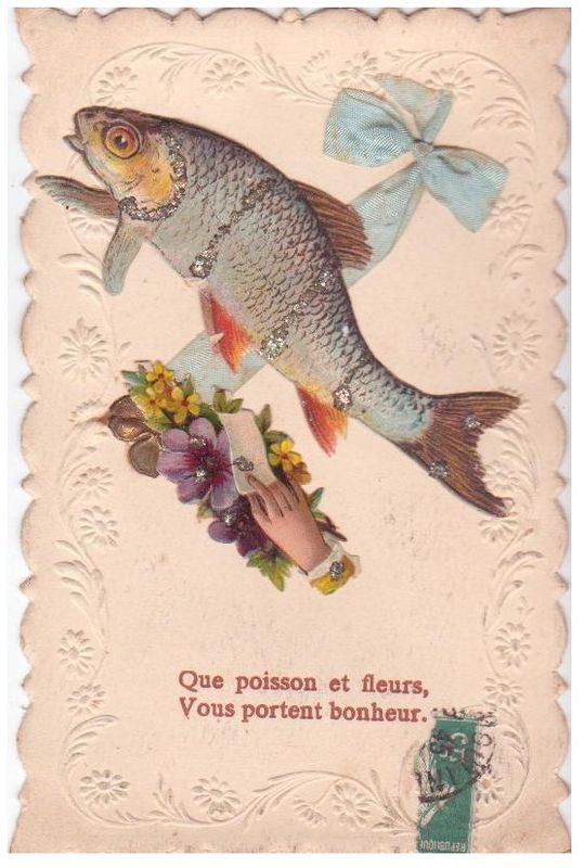 Cartes anciennes( Poisson d'Avril )