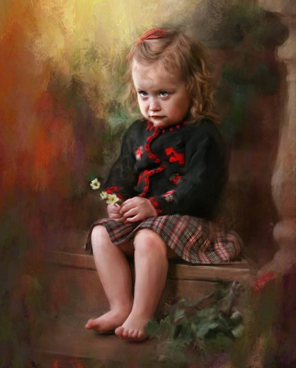 Enfant en peinture