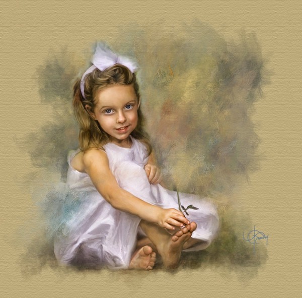 Enfant en peinture