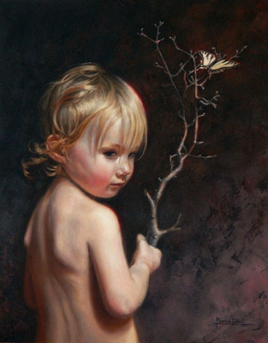 Enfant en peinture