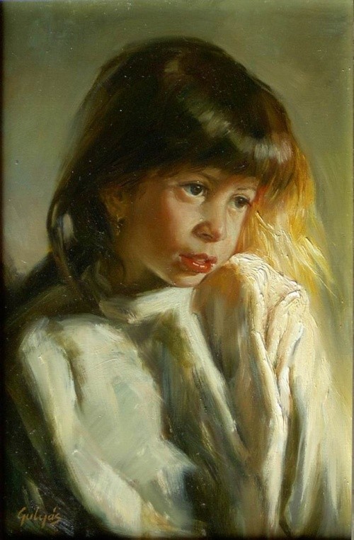 Enfant en peinture