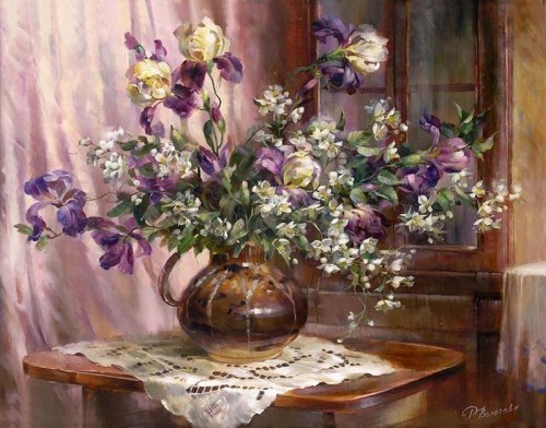 Fleurs en peinture