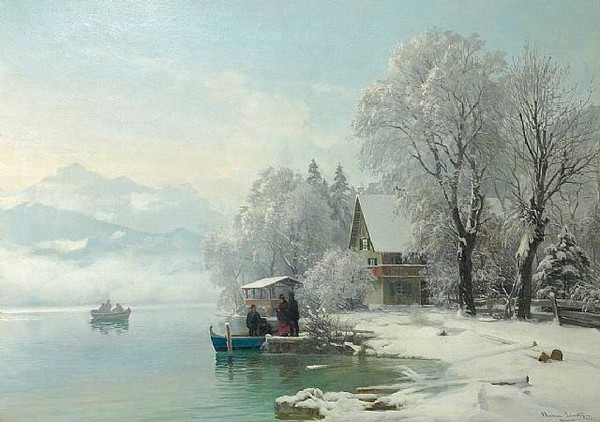  Paysage de neige en peinture