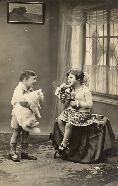 Carte victorienne enfants