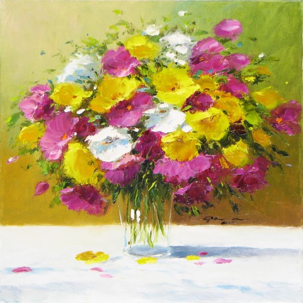 Fleurs en peinture