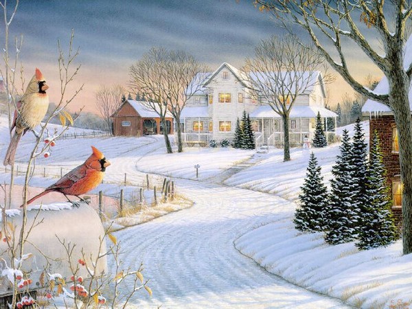 Oiseaux en hiver de Linda Picken