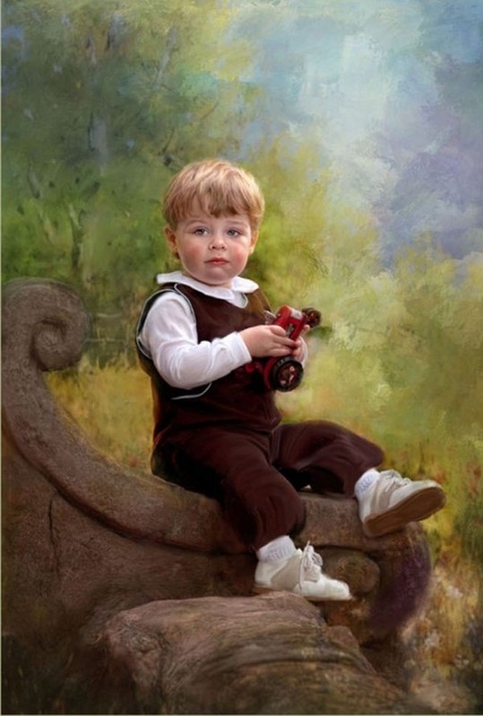 Enfant en peinture