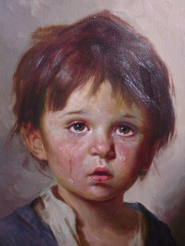 Peintures d'enfants en pleurs