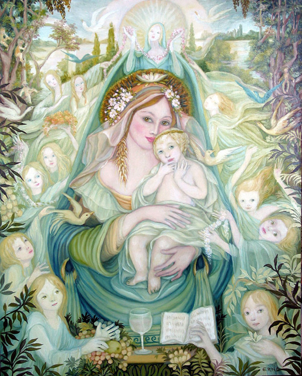 Image pieuse - La Vierge et l'enfant