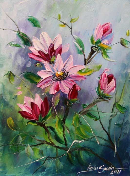 Fleurs en peinture