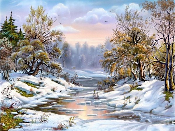 Paysage de neige -  Victor Cyganov