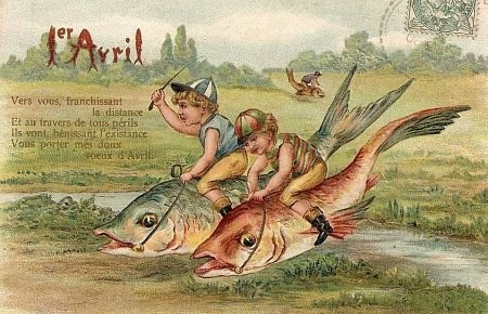 Cartes anciennes( Poisson d'Avril )