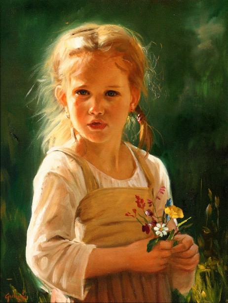 Enfant en peinture