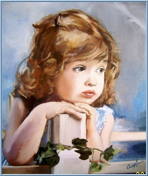 Enfant en peinture