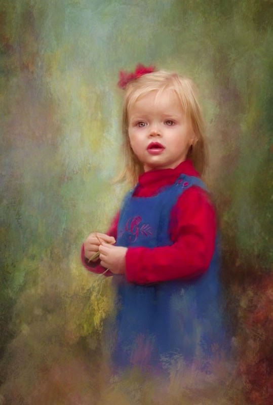 Enfant en peinture