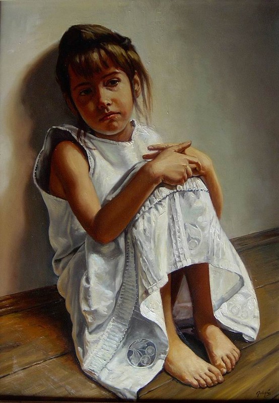 Enfant en peinture