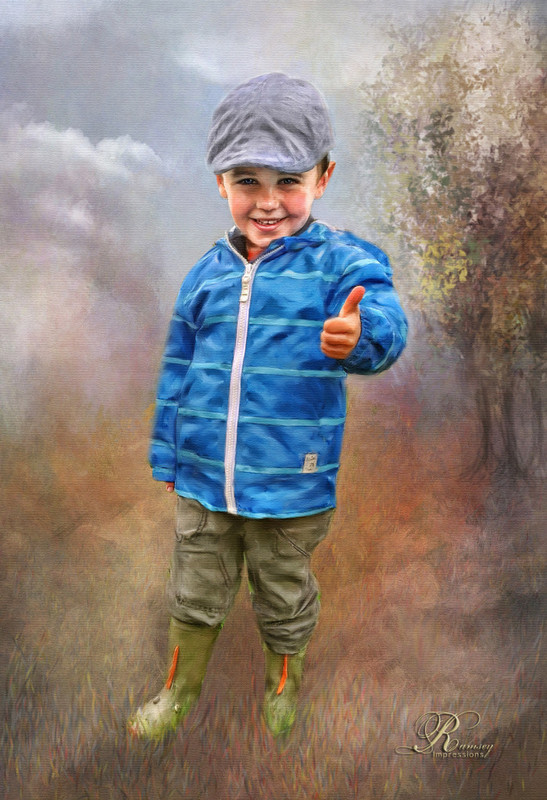 Enfant en peinture