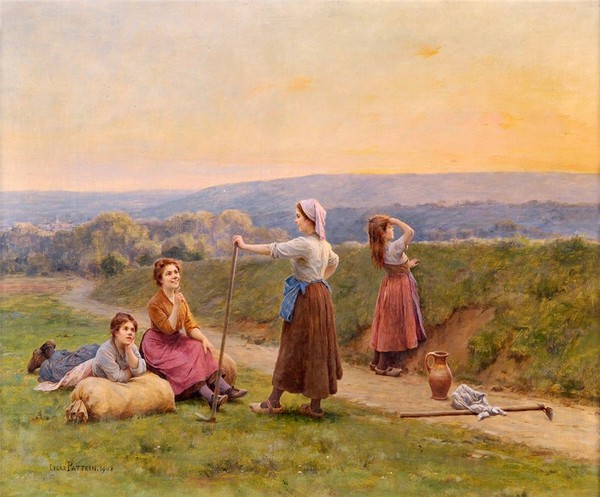 Peinture de César Pattein(1850-1931)