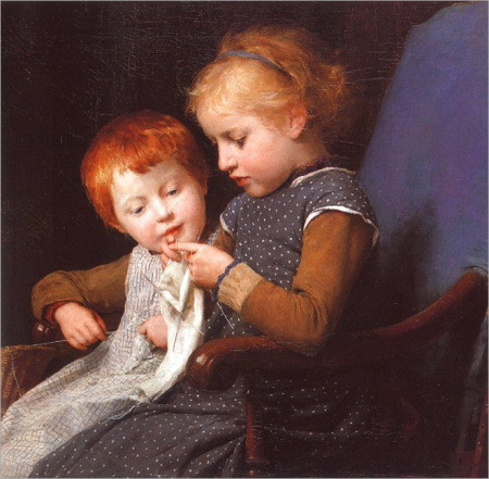 Enfants en peinture de Albert Samuel Anker.